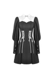 Gothic witch lace up longsleeves dress DW443