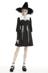 Gothic witch lace up longsleeves dress DW443