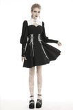 Gothic witch lace up longsleeves dress DW443