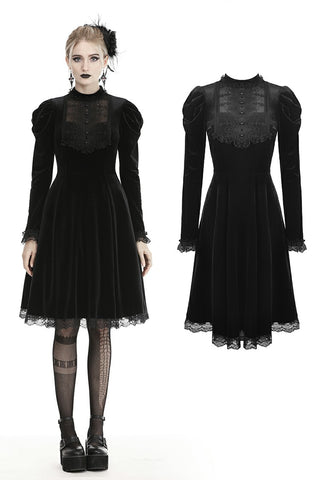 Gothic doll puff sleeves velvet dress DW447