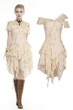 Steampunk irreqular frilly lace dress DW451