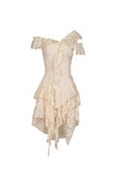 Steampunk irreqular frilly lace dress DW451