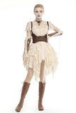 Steampunk irreqular frilly lace dress DW451