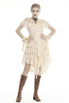 Steampunk irreqular frilly lace dress DW451