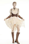 Steampunk irreqular frilly lace dress DW451