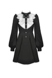 Gothic pleated button up longsleeves dress DW462