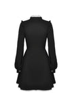 Gothic pleated button up longsleeves dress DW462