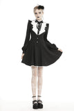 Gothic pleated button up longsleeves dress DW462