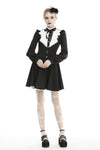 Gothic pleated button up longsleeves dress DW462