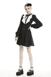 Gothic pleated button up longsleeves dress DW462