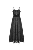 Gothic court velvet lace maxi dress DW465