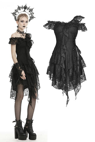 Gothic ghost irreqular frilly dress DW466