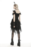 Gothic ghost irreqular frilly dress DW466