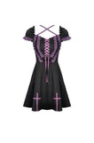 Harajuku purple black cross sweet cool rebel dress DW468