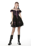 Harajuku purple black cross sweet cool rebel dress DW468