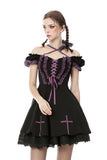 Harajuku purple black cross sweet cool rebel dress DW468