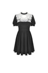 Women's hollow out peach heart melanism Alice dress DW469