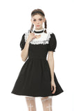 Women's hollow out peach heart melanism Alice dress DW469