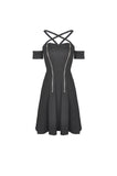 Women's sexy zipper star halter dress DW476