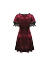 Classic nightingale's rose wine red diamond velvet dress DW482