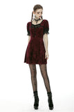 Classic nightingale's rose wine red diamond velvet dress DW482