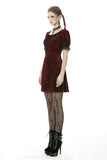 Classic nightingale's rose wine red diamond velvet dress DW482