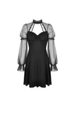 Innocent lady sexy see-through mesh sleeves dress DW487