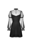 Innocent lady sexy see-through mesh sleeves dress DW487