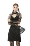 Innocent lady sexy see-through mesh sleeves dress DW487