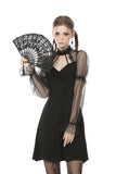 Innocent lady sexy see-through mesh sleeves dress DW487