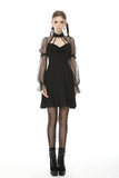 Innocent lady sexy see-through mesh sleeves dress DW487