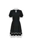 Rebel princess tie up heart black white dress DW496