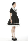 Rebel princess tie up heart black white dress DW496