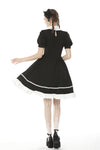 Rebel princess tie up heart black white dress DW496