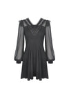 Gothic mesh sleeves deep V neck dress DW499