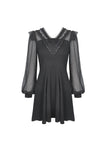 Gothic mesh sleeves deep V neck dress DW499