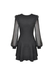 Gothic mesh sleeves deep V neck dress DW499