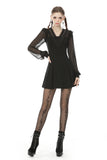 Gothic mesh sleeves deep V neck dress DW499