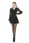 Gothic mesh sleeves deep V neck dress DW499