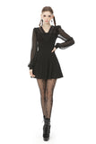 Gothic mesh sleeves deep V neck dress DW499