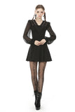 Gothic mesh sleeves deep V neck dress DW499