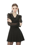 Gothic mesh sleeves deep V neck dress DW499