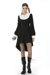 Retro zipper white hoodie rebel black dress DW500