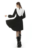 Retro zipper white hoodie rebel black dress DW500