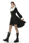 Retro zipper white hoodie rebel black dress DW500