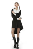 Retro zipper white hoodie rebel black dress DW500