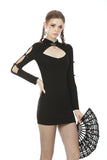 Punk locomotive sexy arm bodycon dress DW503