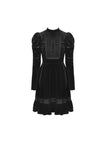 Melanism gothic antique velvet high collar dress DW506