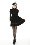 Melanism gothic antique velvet high collar dress DW506