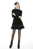 Melanism gothic antique velvet high collar dress DW506